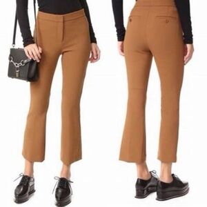 Theory Trousers Erstina Pioneer cropped leg Camel Brown pants career sz 6
